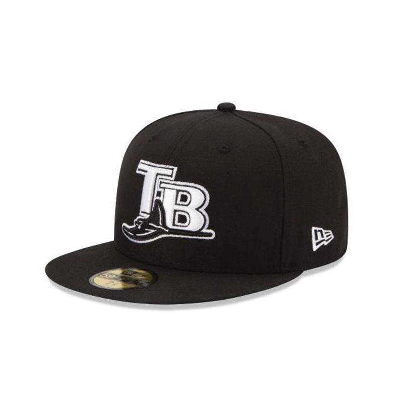 MLB Tampa Bay Rays 59Fifty Fitted (TSO2190) - Black New Era Caps